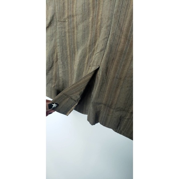 Weekend Max Mara Striped Y2K Stretch Cotton Brown 3 Button Blazer 8 - Picture 10 of 12